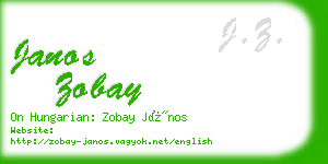 janos zobay business card
